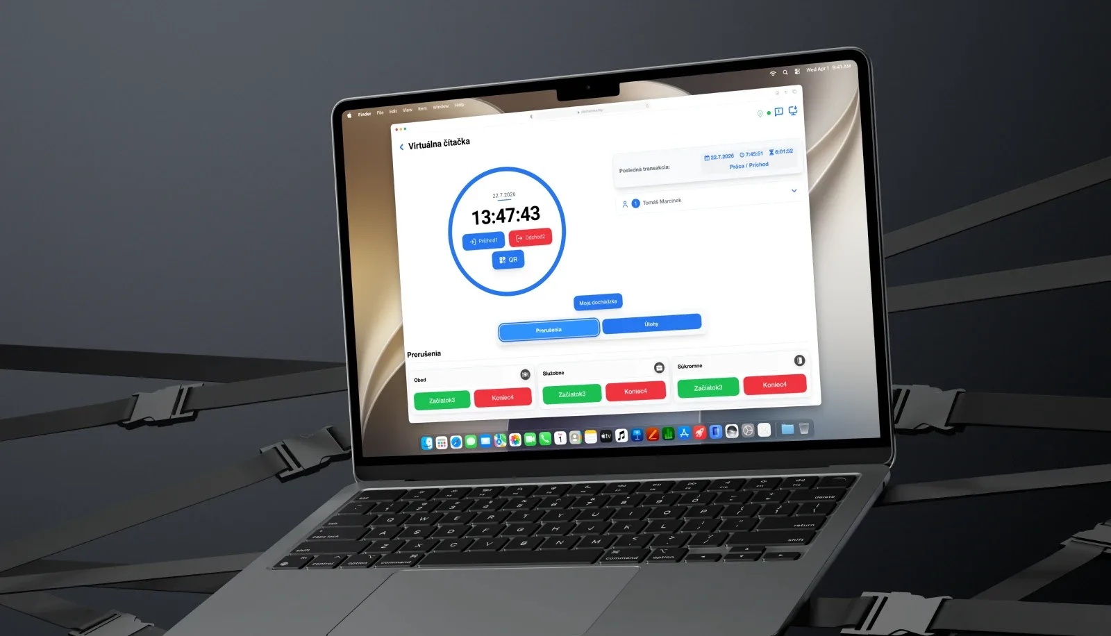Virtuální čtečka webBox na notebooku