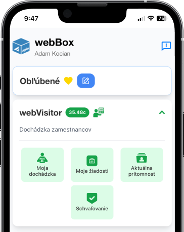Mobilní aplikace webBox